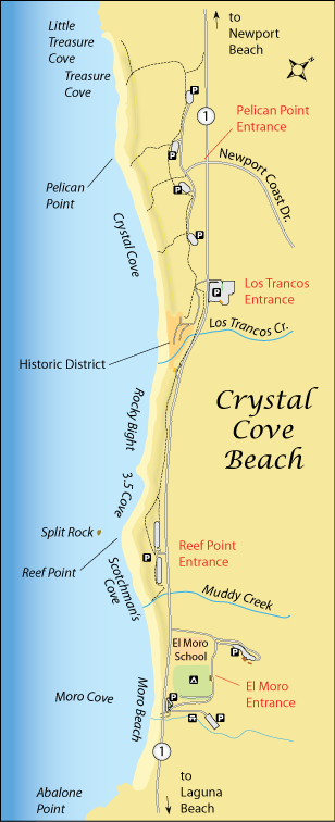 Crystal Cove Beach map,  Orange County, CA