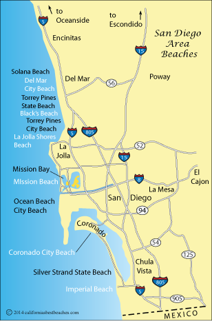 Map of the greater San Diego area, California
