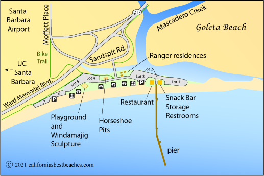 map of Goleta Beach, Santa Barbara County, CA