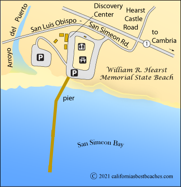 map of William R. Hearst Memorial State Beach, San Luis Obispo County, CA