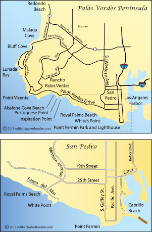 map of Royal Palms Beach area, Los Angles, California