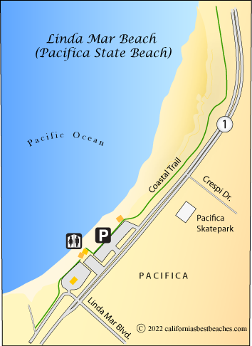 Pacifica State Beach map, CA
