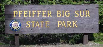 Pfeiffer Big Sur State Park sign, CA