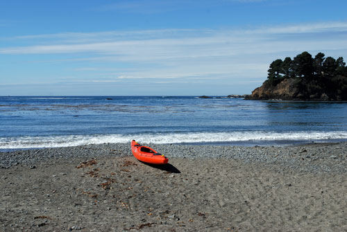 Kayak at Van Damme Beach, Mendocino County, CA