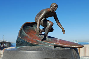surfer statue at Hermosa Beach