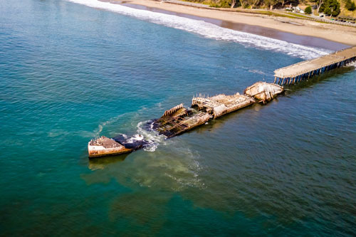 Cement ship at Seacliff Beach, santa Cruz County, California