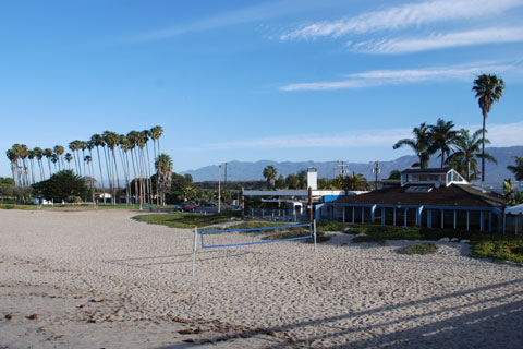 volleyball net at Goleta Beach, Santa Barbara County, CA