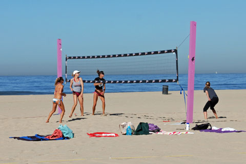 Volleyball on Hermosa Beach, Los Angeles County, CA