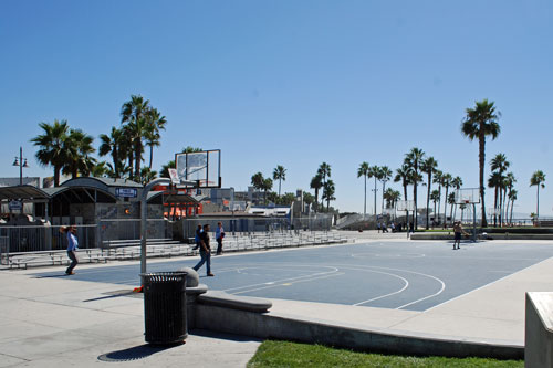 Basketball court at Venice Beach Skatepark, Los Angeles County, CA