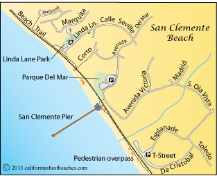 San Clemente Beach map,  Orange County, CA
