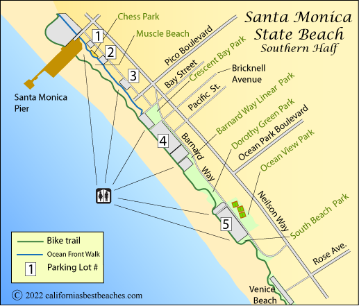 Santa Monica Pier Map Santa Monica State Beach - California's Best Beaches