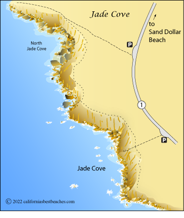 Jade Cove map, Big Sur, Monterey County, CA