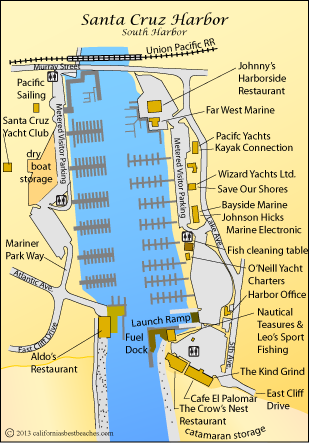 Twin Lakes Beach map, Santa Cruz County, CA