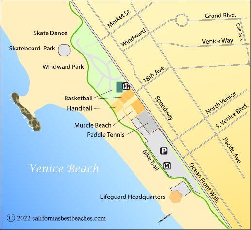 Venice Beach map, Los Angeles County, CA