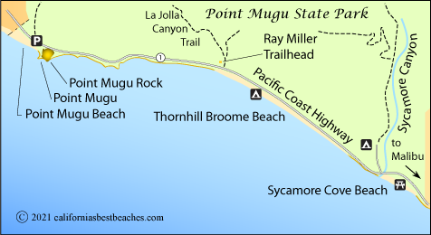 Point Mugu State Park map, Ventura County, CA