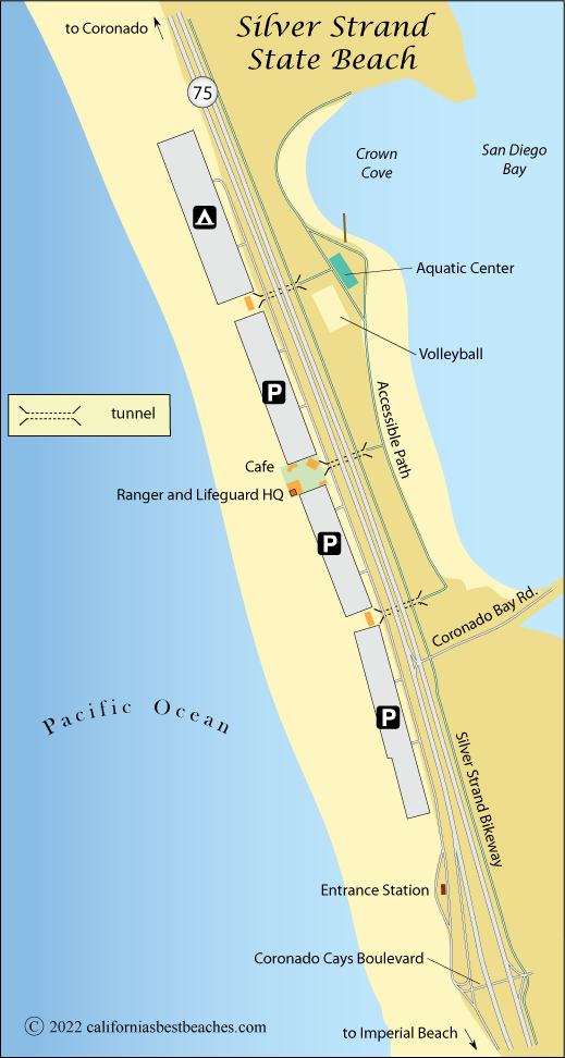 Map of Silver Strand State Beach, San Diego County, CA