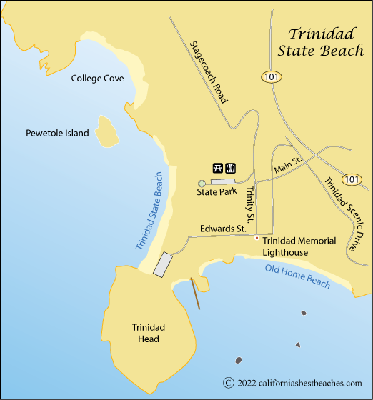 map of Trindad State Beach, Humboldt County, CA